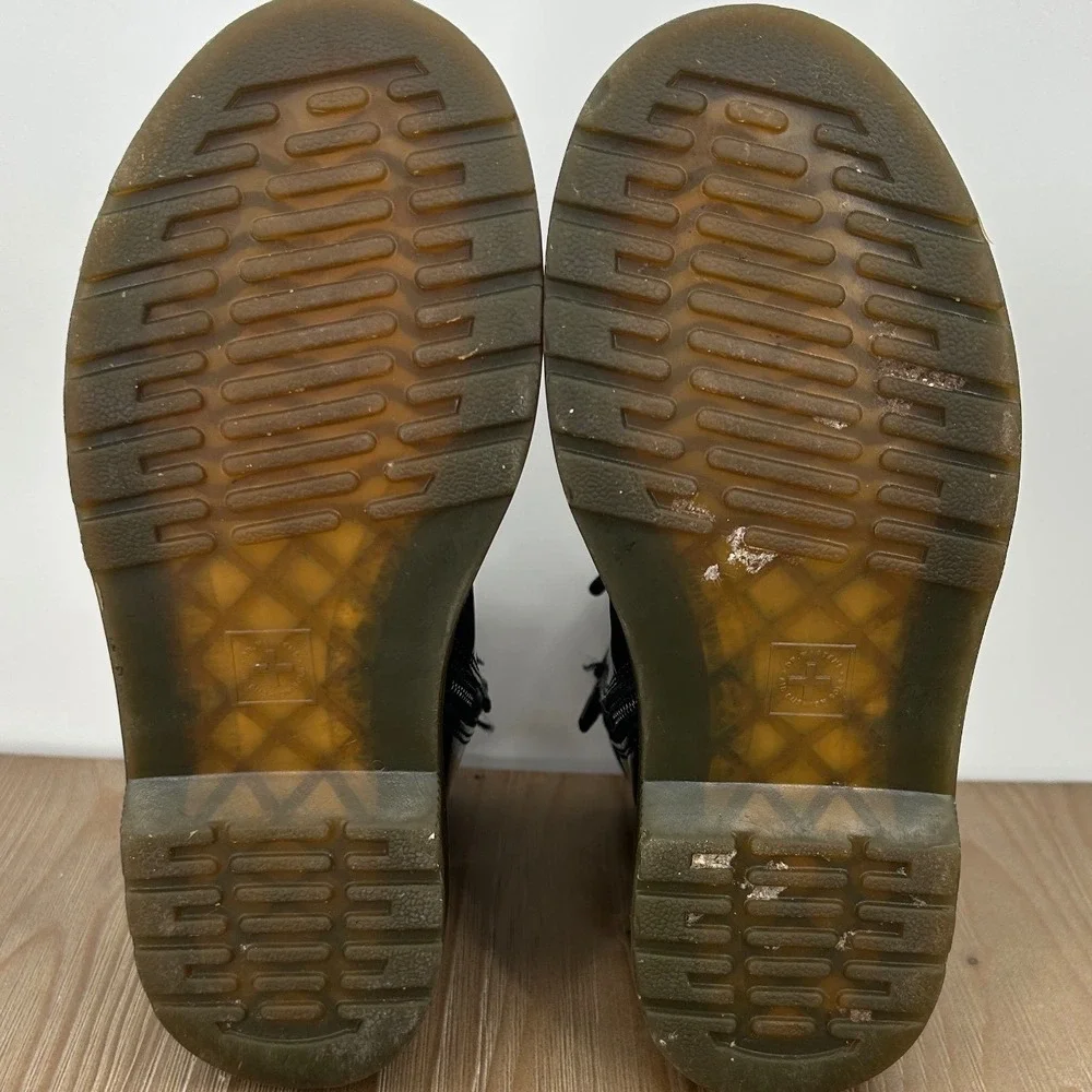 Dr Martens Girls Kids Black‎ Patent Lamper Leather Boots Size 2 Combat